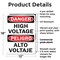 Signmission High Voltage Bilingual Danger Sign, Plastic, 12in W x 18in L, 2PK OS-2PACK-DS-P-1218-L-19389 - alternate 7